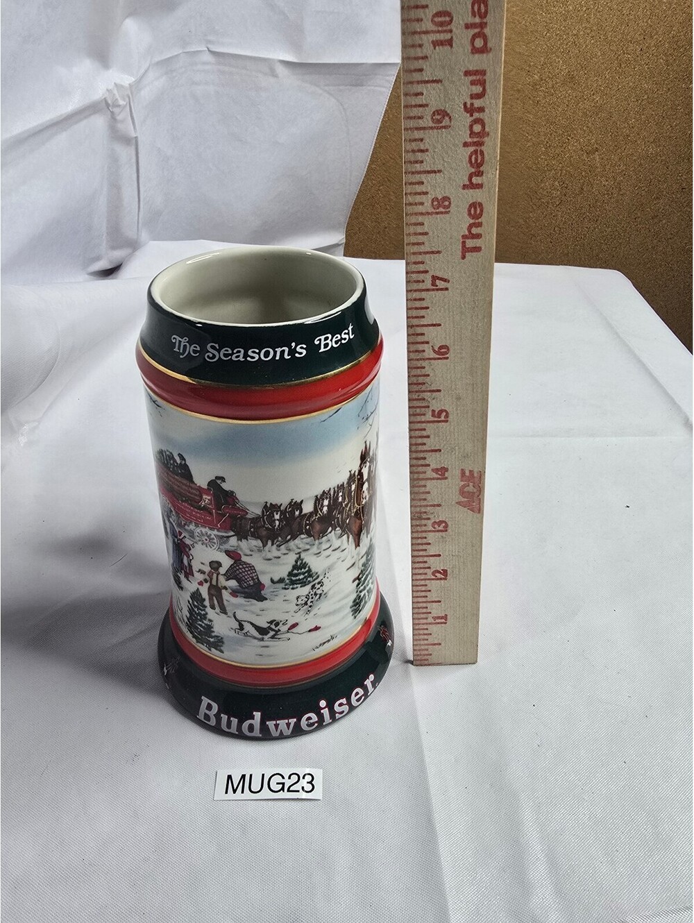 Vintage 1991 Budweiser Holiday Stein The Season's Best CS133 Ceramarte Mug